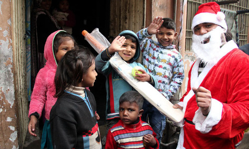Santa comes to Joseph Colony