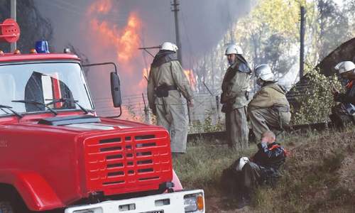 Deadly Kiev fuel blasts set off  blaze near military unit