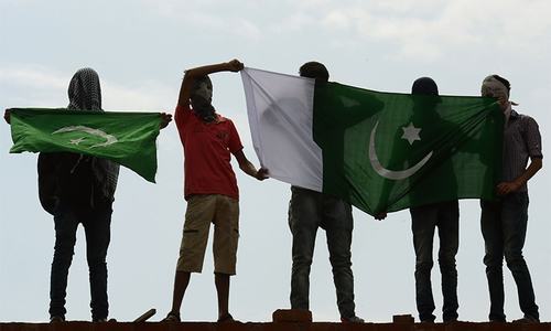 Pakistan flags again raised in held Kashmir