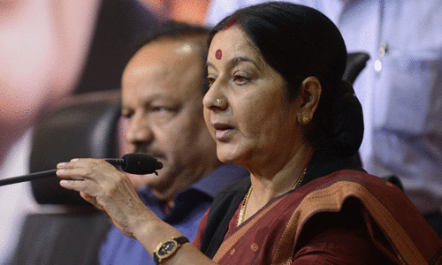 Dialogue the only option, says Swaraj Dialogue the only option, says Swaraj