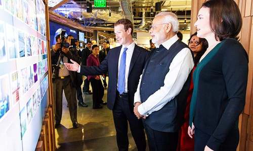 Indian PM Modi makes rock star appearance at Facebook