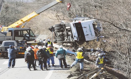 Bus accident claims14 lives in Japan Bus accident claims14 lives in Japan