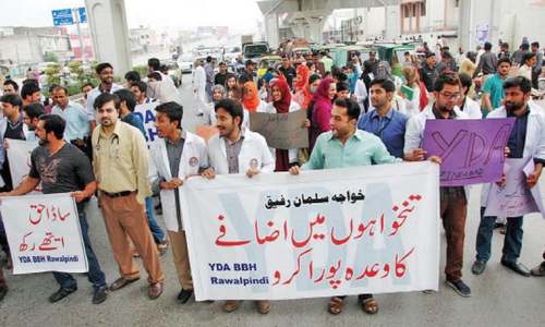 Young doctors take to the streets again