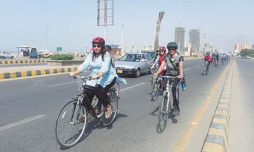 Girls on bikes take to city roads for a cause