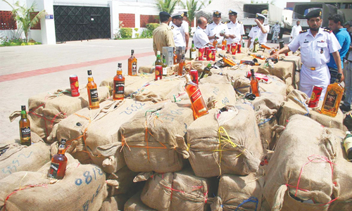 12,400 liquor bottles, cans seized at sea; six men held 12,400 liquor bottles, cans seized at sea; six men held