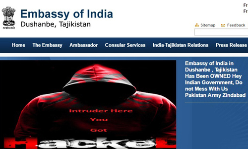 Seven Indian embassy websites hacked by group claiming Pakistan 'support' Seven Indian embassy websites hacked by group claiming Pakistan 'support'