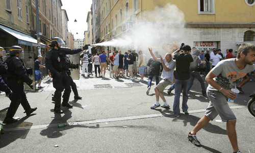 England fans riot in Marseille ahead of Euro Cup encounter with Russia