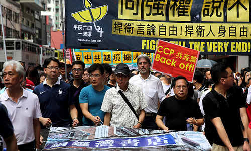 Protest in Hong Kong against China on bookseller detentions