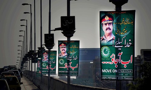Mysterious banners urging COAS to take over put up across country Mysterious banners urging COAS to take over put up across country