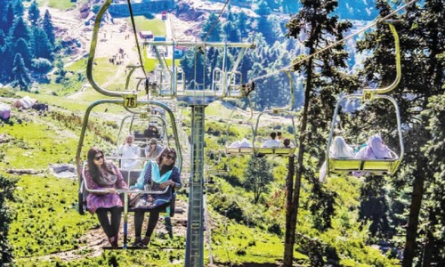 Newly-installed chairlift attracts tourists to Malam Jabba