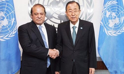 Nawaz gives UN chief dossier on Indian human rights violations in held Kashmir Nawaz gives UN chief dossier on Indian human rights violations in held Kashmir
