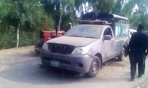 Nine injured in IED blast targeting police van in Charsadda Nine injured in IED blast targeting police van in Charsadda
