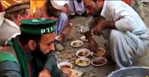 PTI loyalists have breakfast.