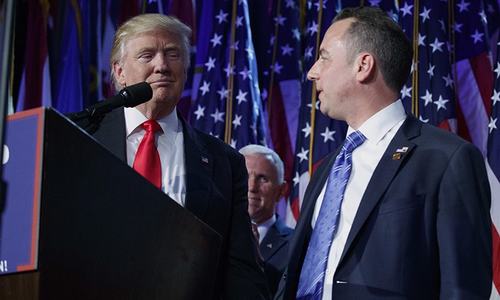 Trump names Priebus, Bannon to senior White House roles