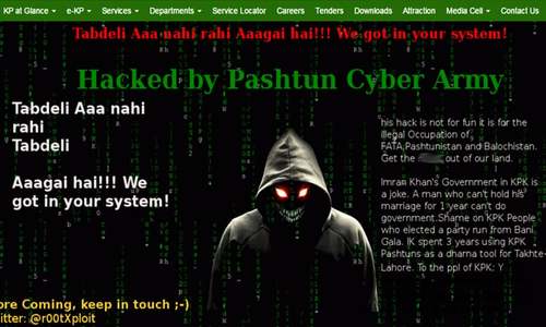 KP govt website defaced by hackers