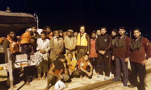 Navy rescues fishing vessel near Ormara, saves 18 fishermen from drowning Navy rescues fishing vessel near Ormara, saves 18 fishermen from drowning
