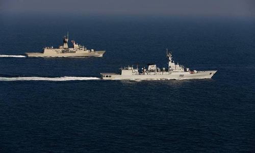 Pakistan Navy warships conduct exercises with Sri Lankan Navy during port visit