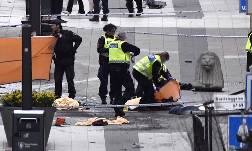 Four dead, man arrested in Sweden truck attack