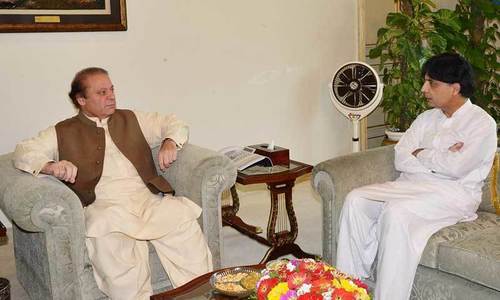 Sharif meets Nisar after conclave with COAS