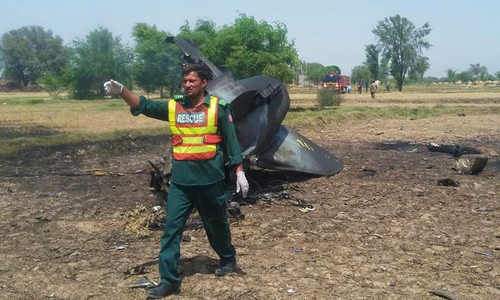 PAF jet crashes while on routine training near Mianwali