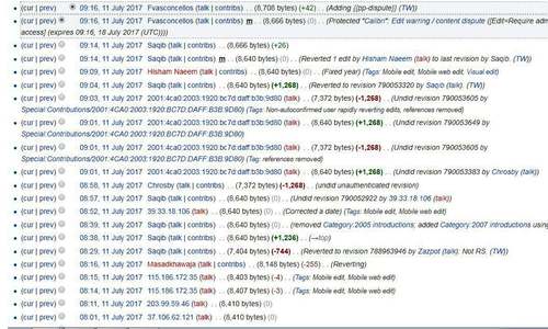 Revisions on Calibri's Wikipedia page since Monday night