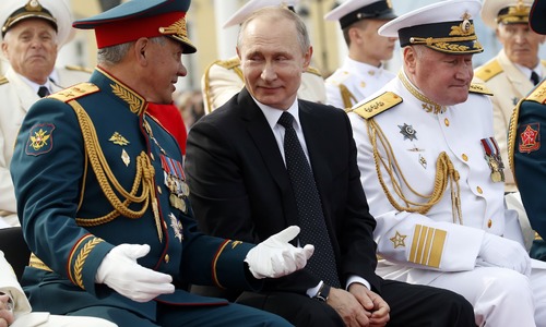 Putin shows off Russia's naval might with major parade