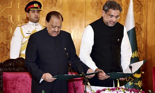 Shahid Khaqan Abbasi sworn in as prime minister of Pakistan Shahid Khaqan Abbasi sworn in as prime minister of Pakistan
