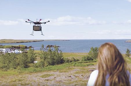 Food now delivered by a drone in Iceland