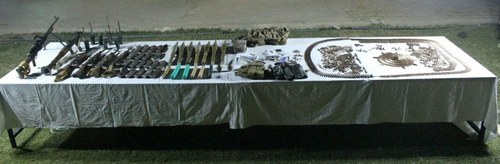 Arms and ammunition recovered in the raids.