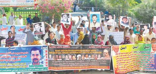 Protest held for recovery of &lsquo;missing&rsquo; persons