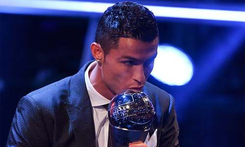 Ronaldo joins Messi as five-time winner of FIFA best player award