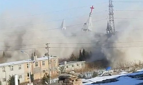 China blows up &lsquo;illegal&rsquo; mega-church
