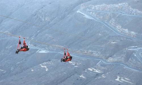 United Arab Emirates opens world&rsquo;s longest zip line