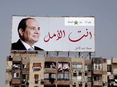 In Egypt, wall-to-wall el-Sissi banners inspire satire