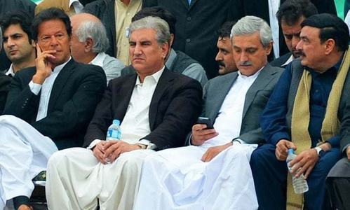 PTI stalwarts Shah Mahmood, Jahangir Tareen in clash of egos at party meeting PTI stalwarts Shah Mahmood, Jahangir Tareen in clash of egos at party meeting