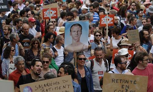 Thousands march in France against Macron reforms Thousands march in France against Macron reforms