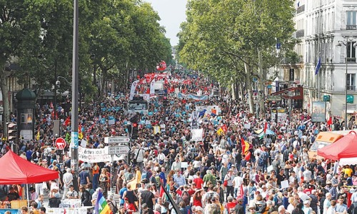France’s far left leads protests against Macron reforms France’s far left leads protests against Macron reforms