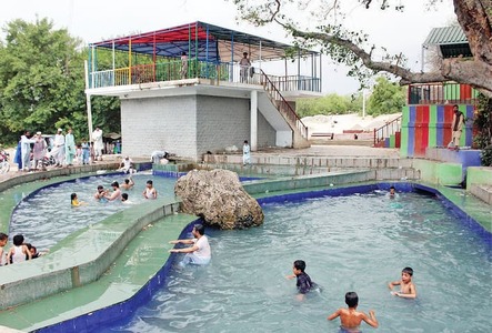 Pools built on Kohat springs attract crowds Pools built on Kohat springs attract crowds