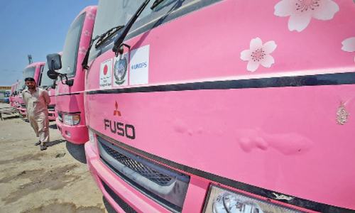 Women-only buses gathering dust at Peshawar bus terminal