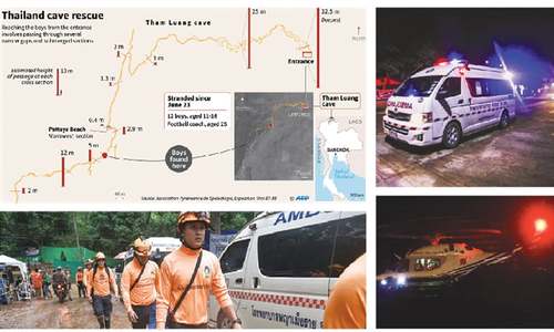 Four of 12 boys rescued from Thai cave in daring attempt
