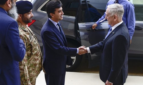Envoy Ali Siddiqui meets US Defence Secy James Mattis in Washington Envoy Ali Siddiqui meets US Defence Secy James Mattis in Washington