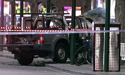 Gas-laden truck set afire, three stabbed, one dead in Australia terror attack