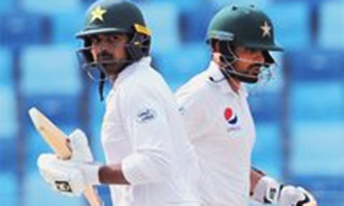 Haris, Babar strike centuries to help Pakistan post big total