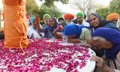 In pictures: Sikh yatris, Indian ministers attend Kartarpur corridor groundbreaking ceremony