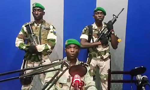 Gabon officers stage apparent coup bid as president is abroad Gabon officers stage apparent coup bid as president is abroad