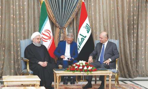 Rouhani seeks to counter US pressure on first Iraq visit