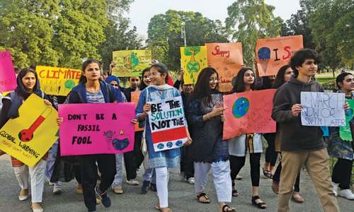 Youth Strike 4 Climate demo held at Bagh-i-Jinnah