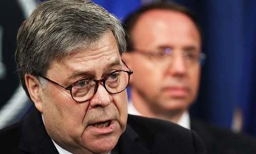 US Attorney General Barr defends Trump before release of special counsel's Russia report
