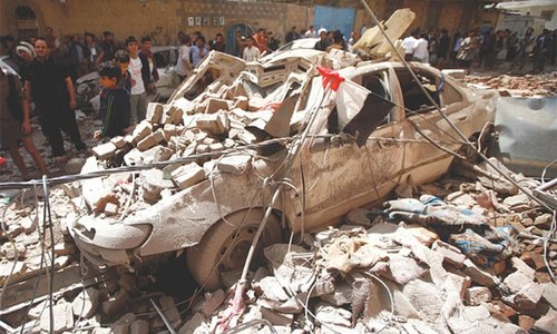 Saudi-led coalition strikes at Houthi bases in Sanaa