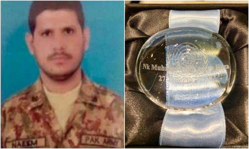 Pakistani peacekeeper posthumously awarded UN medal for 'supreme sacrifice in the line of duty'